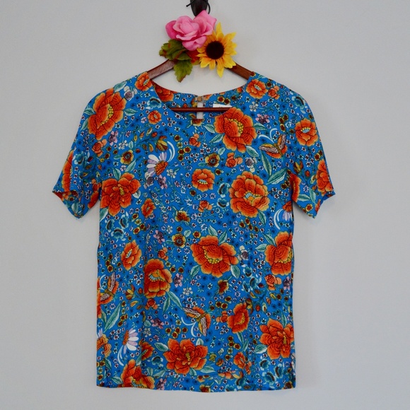 Short Sleeve Floral Blouse - Picture 1 of 7